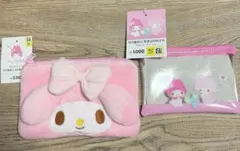 韓国ダイソー　マイメロディ リボン付きポーチ ピンクのサムネイル