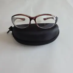 度なしメガネ　ケース付き　ブラウン系