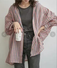 CIAOPANIC TYPY シアーストライプドルマンビッグシャツ