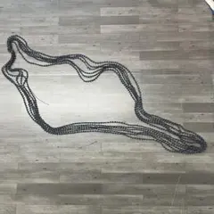 黒ビーズネックレス 約100cm 束ネックレス 古着 アメカジ