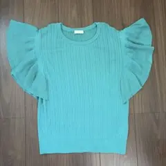 BEAMS HEART フリルスリーブ ニット