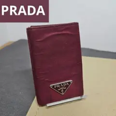PRADA キーケース 6連 ナイロン 三角プレート 赤