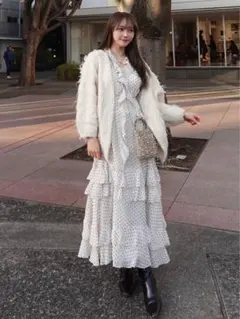 LILY BROWN リリーブラウン フリルドットワンピース　サイズ1