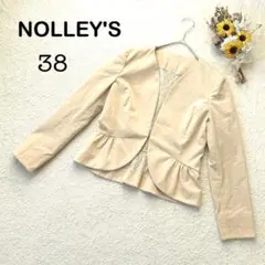 【NOLLEY'S ノーリーズ】ノーカラージャケット フォーマル ベージュ 38のサムネイル