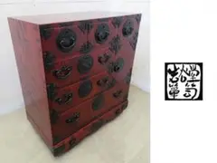 美品■岩谷堂箪笥■車箪笥■4段整車箪笥/整理箪笥■欅■漆塗り■民芸箪笥■和箪笥■