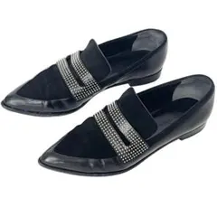 SIGERSON MORRISON スタッズ ポインテッドローファー 黒 8.5