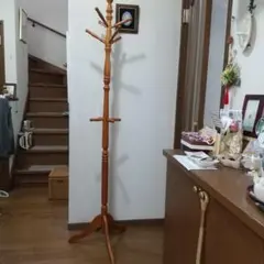 木製コートラック ブラウン
