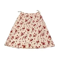 フレアスカート 赤い花柄 裏地付き　NEWYORKER　花柄　ヴィンテージレトロ