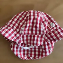 赤と白のチェック柄 バケットハット 48cm
