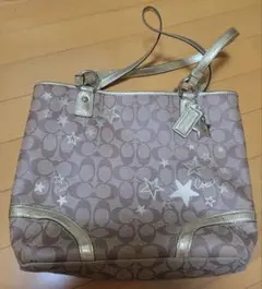 Coach ショルダーバッグ ブラウン ゴールド 星柄