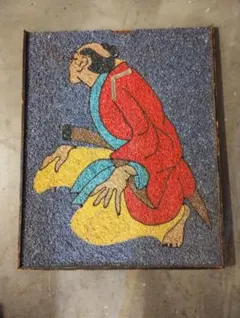 作者不明 油彩画 抽象画 額装 1965年旧家保管 ヴィンテージアート 当時