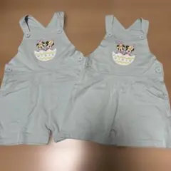 新品 ディズニー ミッキー＆ミニー サロペット 2枚セット 80cm 双子のサムネイル