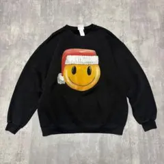 90s Lee スマイル　クリスマス　サンタ　フェード　トレーナー　ヴィンテージ