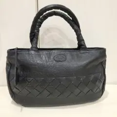 美品 IBIZA イントレ メッシュ ハンドバッグ ネコチャーム 本革 h921 