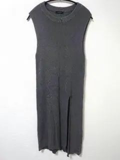 JEANASIS　ジーナシス　ニットスリットワンピ　グレー