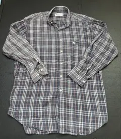 BURBERRYノバチェック ホース刺繍ロゴ BD シャツ XL ネイビー