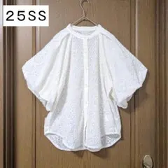 美品 SHIPS 〈洗濯機可能〉レース バルーン 袖 ブラウス 25SS