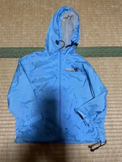 ダブルビー 水色ナイロンジップアップジャケット