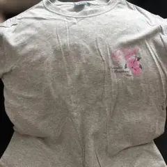 Piko 半袖Tシャツ グレー ハイビスカス刺繍　ラメ　スパンコールのサムネイル
