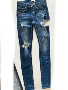 GYDA　SIDE RIPPED　スキニーデニムダメージ　XSサイズ値下げ交渉可