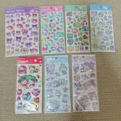 新品未開封サンリオ♡ポップデコパーティー、キラキラカプセルシール　8枚セット