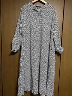 mizuiro ind. チェック柄ロングシャツワンピース