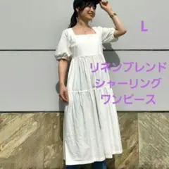 Uniqlo リネンブレンドシャーリングワンピース　半袖