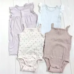 ロンパース カバーオール 4枚セット 女の子 夏 80cm