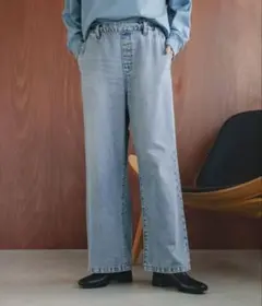 グローバルワーク　GOODデニム　イージーパンツ　ライトブルー M