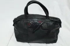 IBIZA イビザ リーフ 本革 牛革レザーハンドバッグ ブラック ■25D19