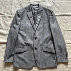 COMME CA ISM メンズセットアップスーツ　ダークグレー　ストライプ