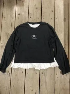 8:16 BeBe  べべ パールロゴ レイヤード 長袖 トレーナー 150