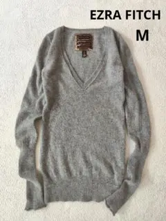 EZRA FITCH アバクロ カシミヤ Vネック ニット 袖リブ M グレー