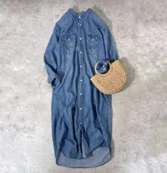 SHIPS シップス別注 Wrangler デニムワンピース　 バンドカラー