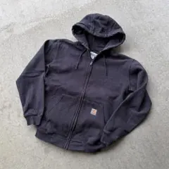 希少 Carhartt ジップアップ パーカー フーディー 短丈 刺繍タグ