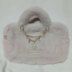 Maison de FLEUR チャーム付き ファー 2Way ボストンバッグ