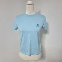 クレージュ Y2K チビT ロゴ刺繍 Tシャツ【S】水色 ライトブルーのサムネイル