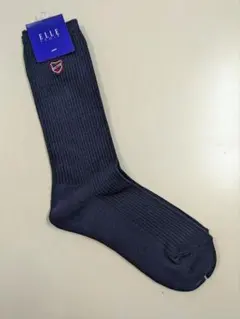 新品　エル　ELLE ECOLE　紺ソックス（赤刺繍）23-25cm　27cm丈