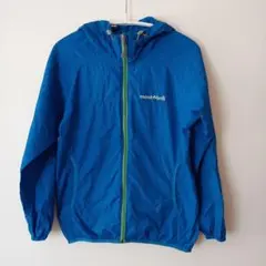 mont-bell キッズ 130 ウインドブレーカー パーカー ジャケット 青