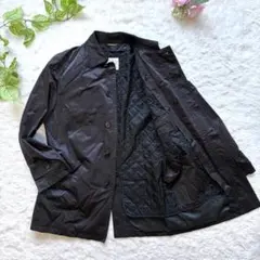 D'URBAN ステンカラーコート 中綿キルティングライナー付 ブラック