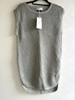 新品★ヤマダヤ　Aga Odourメッシュニットベスト ロングジレ コットンのサムネイル