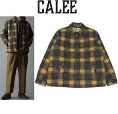 CALEE ドビーチェック スイングトップ ジャケット イエロー系L 中綿キルト