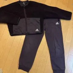 adidas ジャージセット 上下　紫　パープル　140 裏起毛