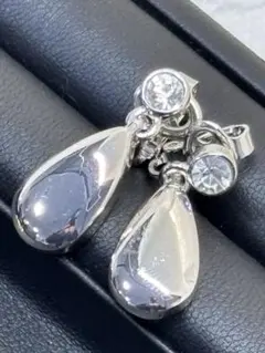 ニナリッチ シルバー しずく型 クリスタル イヤリング レディースオシャレ