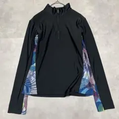 名和（株）ヨガ ダンス ウェア 長袖 背中開き ハーフジップアップ