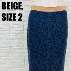 BEIGE, レースタイトスカート 紺 2 ペンシル ひざ丈 2453のサムネイル