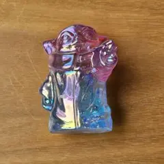 オーラ加工のヨーダの置物・天然石