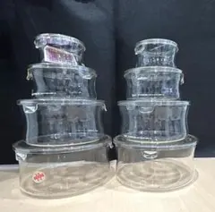 iwaki PACK＆RANGE 耐熱ガラス保存容器 4種セット×2組 未使用