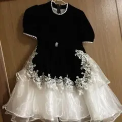 美品　ドレス　チュール　ベルベット　レース　チュール　豪華　140 パニエ