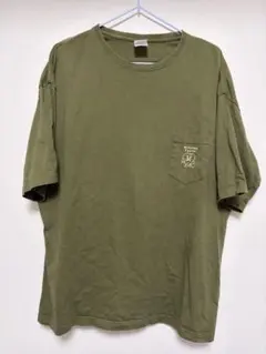 空気階段 MISSING TEETH ポケット付き Tシャツ カーキ